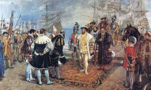 Desembarcament de Francesc I al port de Valencia (1876) by Ignacio Pinazo Camarlench
