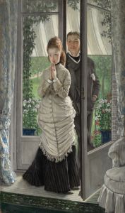 Two Figures at a Door (The Proposal?) by James Jacques Joseph Tissot