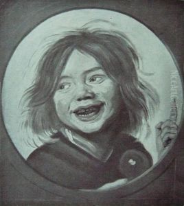 Laughing child with a soap bubble by Frans Hals