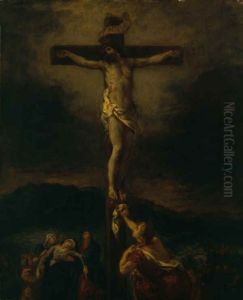 Le Christ en croix avec les saintes femmes by Eugene Delacroix