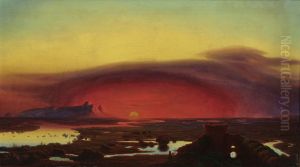 The Pontine Marshes at Sunset by August Kopisch