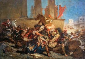 The Rape of the Sabine Women. by Eugene Delacroix