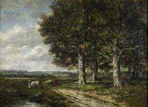 Pejzaz (Pastwisko z krowami) by Theodore Rousseau