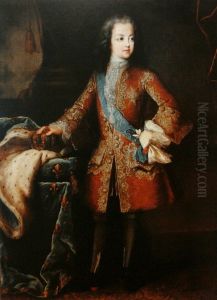 Portrait of Louis XV at the age of 8. by Louis Rene Vialy