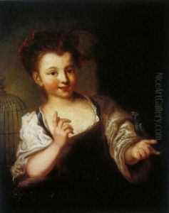 Girl with a parrot. Girl with a parrot.