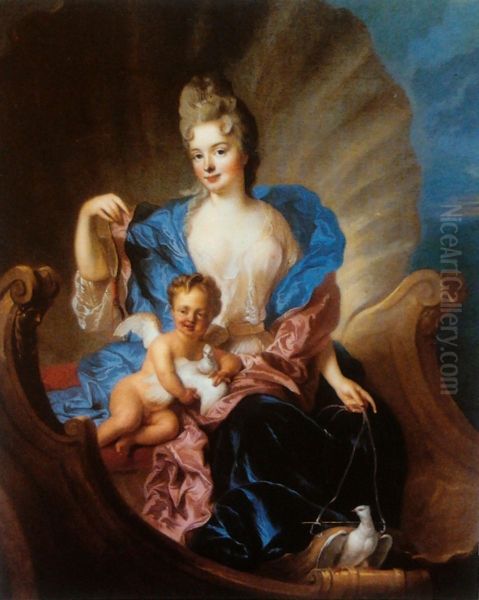 Portrait of Countess of Cosel with son as Cupido. - view 1