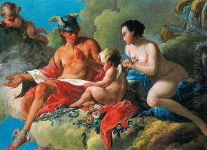Education of Cupid. by Charles-Andre van Loo