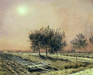 Landscape by moonlight. by Jean-Charles Cazin