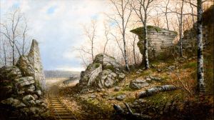 Train Approaching A Pass by Carl Christian Brenner