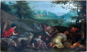 Travaux champetres et saison Printemps by Jacopo Bassano