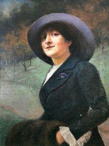 Portret zony - Jadwiga Zaleska-Mazurowska (1879-1944) by Wiktor Mazurowski