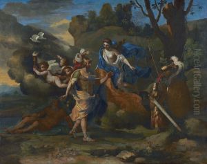 Venus montrant ses armes a Enee by Nicolas Poussin