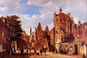 Old Amsterdam by Barend Cornelis Koekkoek