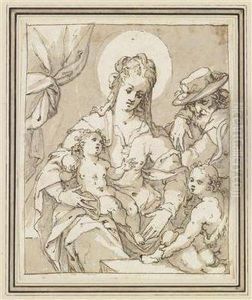 Madonna And The Boy Jesus, Joseph And Saint John by Peter Candid