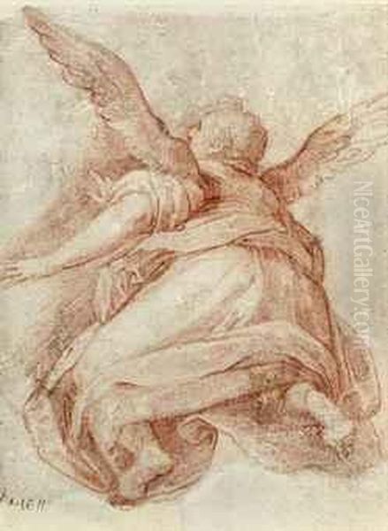 Study Of A Kneeling Angel - view 1