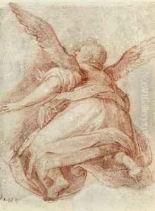 Study Of A Kneeling Angel by Peter Candid