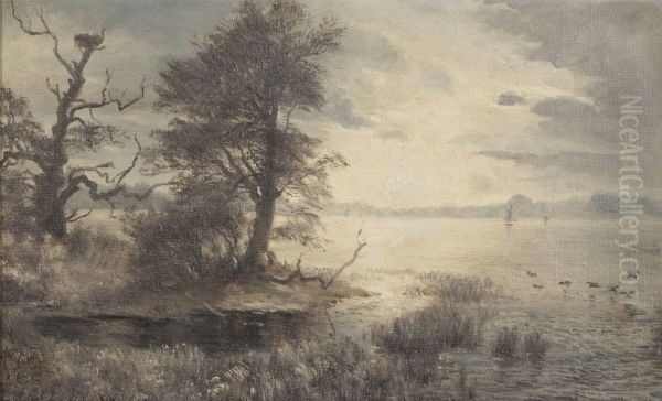 Winter landscape from a lakeshore - view 1