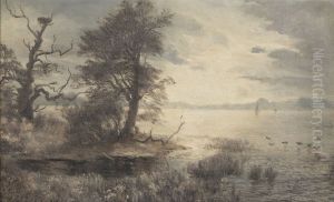 Winter landscape from a lakeshore