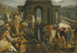 An Allegory Of May: Elegantly Dressed Noble Women And Gardeners In Arenaissance Garden by Peter Candid