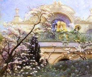 On the Balcony by Georges Clairin