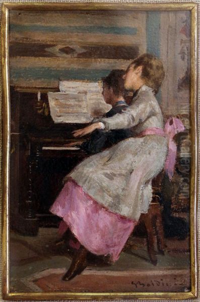 At the piano - view 1