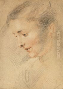 Etud zenskoj golovy by Jean-Antoine Watteau
