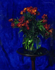 Still life with Flowers by Janos Pentelei Molnar