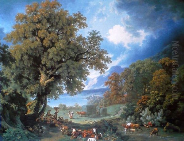 La Fenaison a Saint-Gingolphe - view 1