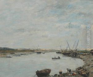 The Port of Etaples by Eugene Louis Boudin