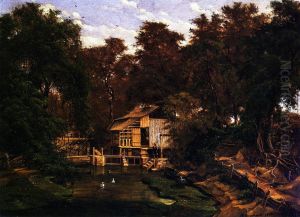 Paggi's Mill on Barton Creek by Hermann Lungkwitz