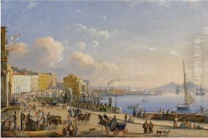 Veduta Di Napoli Da Santa Lucia by Salvatore Candido
