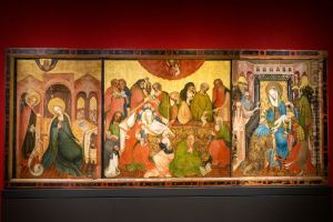 Blankenberch-Retabel (so genanntes) mit Marientod by Master of the Frondenberger Altarpiece