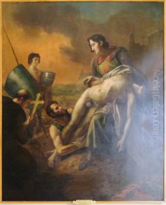 St. Louis (Louis IX of France) burying his plague-stricken troops before Tunis, A.D. 1270.