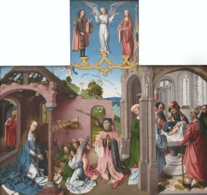 De geboorte met stichter en de besnijdenis by Colijn de Coter