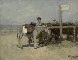 Ezelstandplaats op het strand te Scheveningen