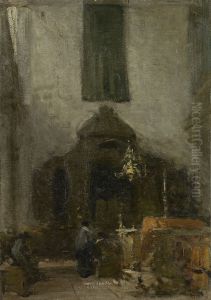 Interieur van de Portugese synagoge te Den Haag