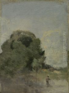 Landschap met hengelaar