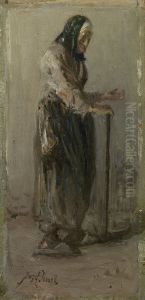 Study of a beggar woman by Jozef Israels
