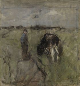 Boer met koe by Anton Mauve