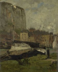 Kliffen bij Treport by Emile Van Marcke De Lumman