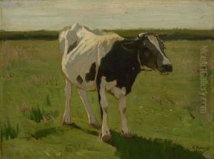 Lopende koe by Anton Mauve