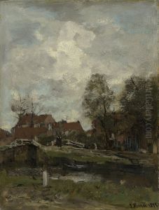 Stadsgezicht by Jacob Maris