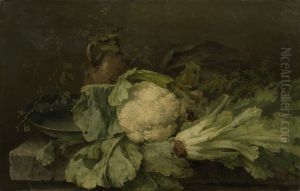 Stilleven met bloemkool en andijvie