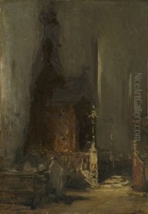 Interieur van de Grote of Duitse Synagoge in Den Haag