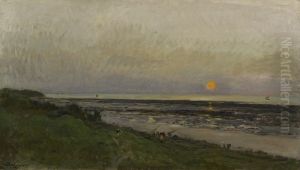 Sunset near Villerville by Charles-Francois Daubigny