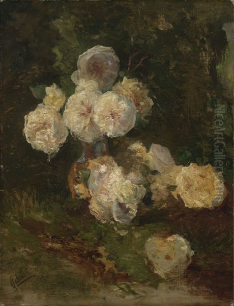 Pink and yellow roses - view 1
