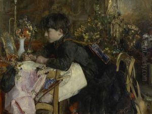 De verjaardag by Antonio Mancini