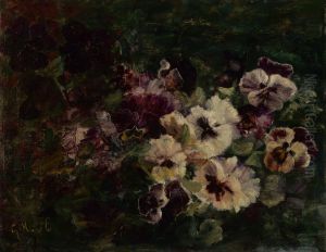 Stilleven met viooltjes by Geesje Mesdag-van Calcar