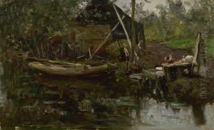 By the farm, Noorden by Willem Roelofs