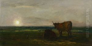 Zonsondergang by Charles-Francois Daubigny
